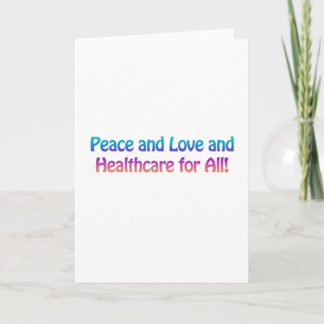 Peace and Love and Healthcare for All Holiday Card (Front)