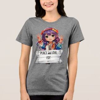 Peace and Love Anti Trump Merch Tri-Blend Shirt