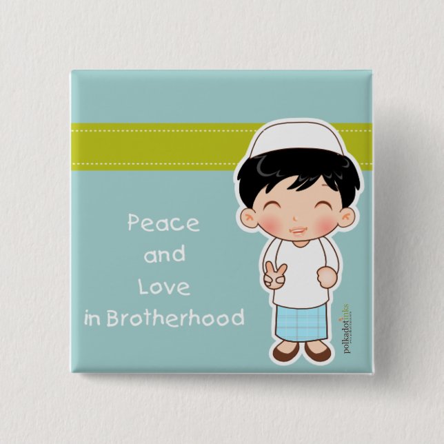 Peace and Love Badge Button (Front)