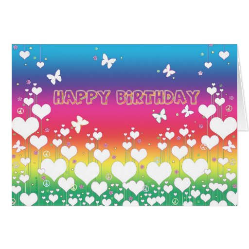 Peace and Love Birthday Card | Zazzle