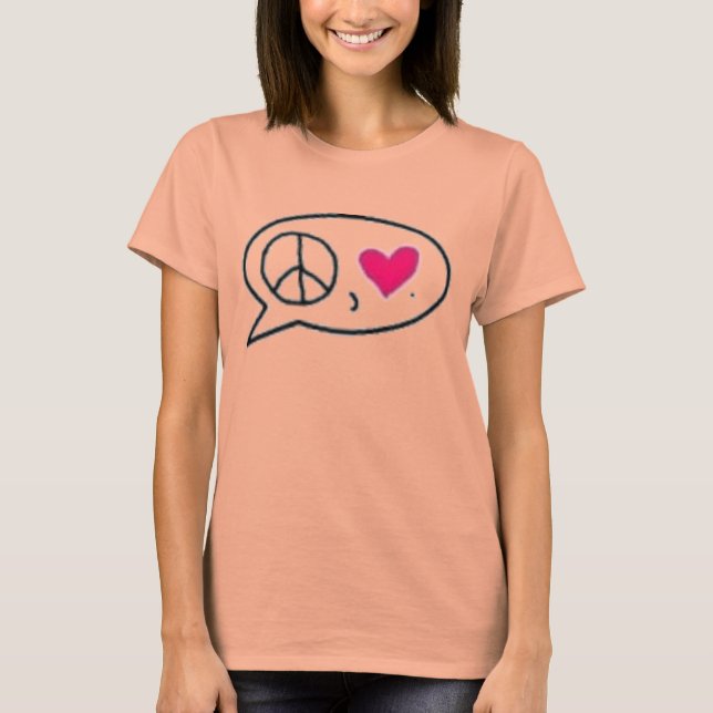 Peace and Love. Burnout T-Shirt (Fitted) (Front)