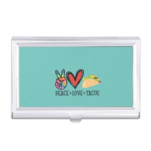 Peace and love business card case