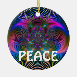 PEACE and LOVE Ceramic Ornament