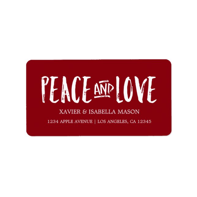 Peace And Love | Choose Background Color Label (Front)
