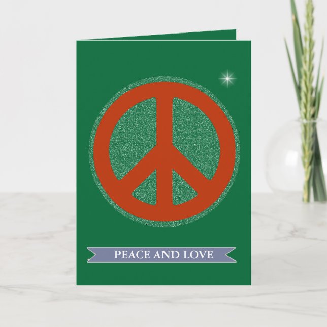 peace and love, cool wishes holiday card (Front)