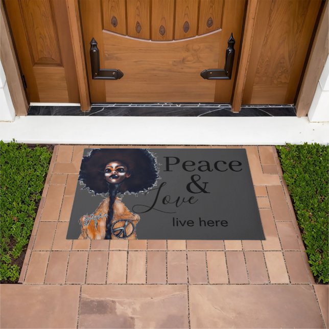 PEACE AND LOVE DOORMAT (Outdoor)