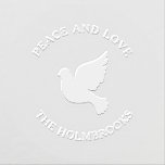 Peace and Love Dove Embosser<br><div class="desc">Peace and Love Dove Design with family name</div>