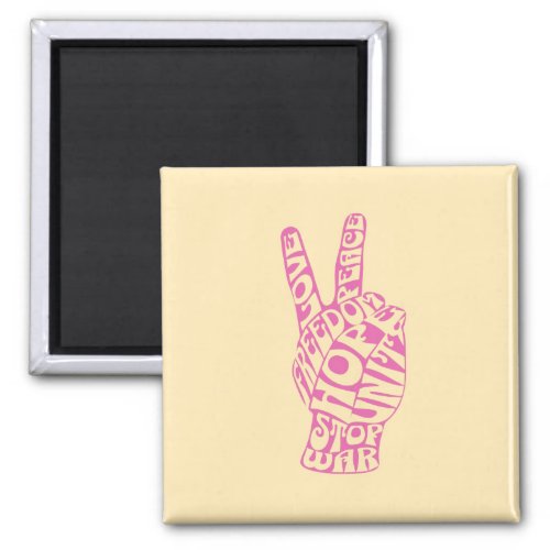 Peace and Love Finger Sign Magnet