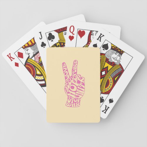 Peace and Love Finger Sign Playing Cards