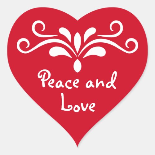 Peace and Love for Christmas Heart Sticker