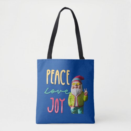 Peace and Love Gnome Tote Bag