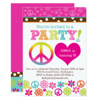 Peace and Love Hippie Party Invitation