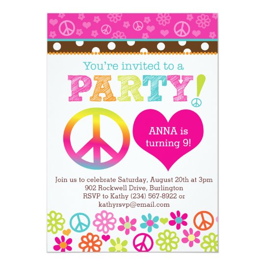 Hippie Party Invitations 9