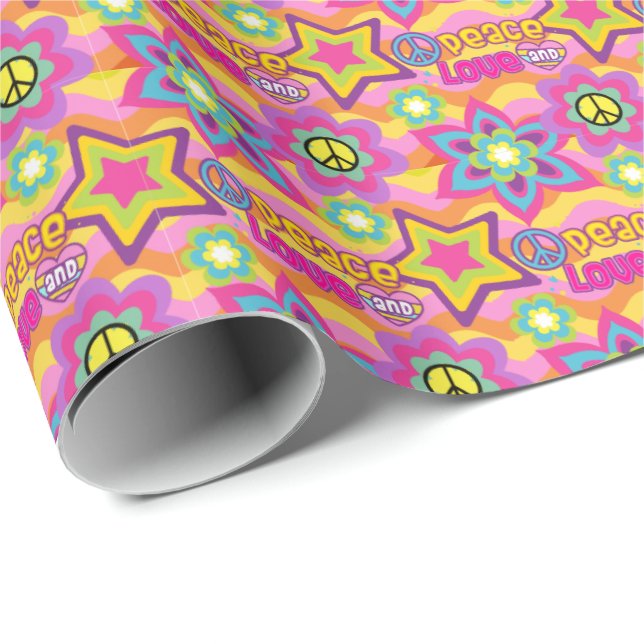 Peace and Love, Hippie Wrapping Paper (Roll Corner)