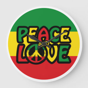 PEACE and LOVE Large Clock