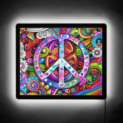 Peace and love LED sign