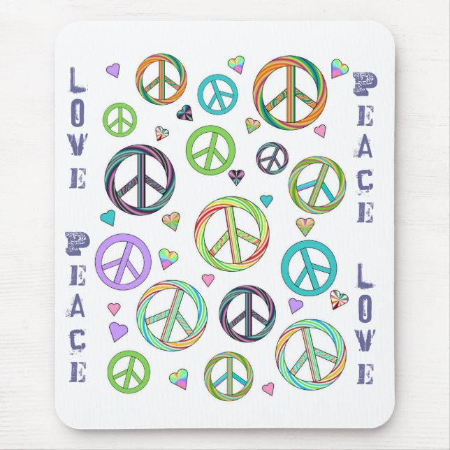 Peace and Love Mouse Pad (Front)