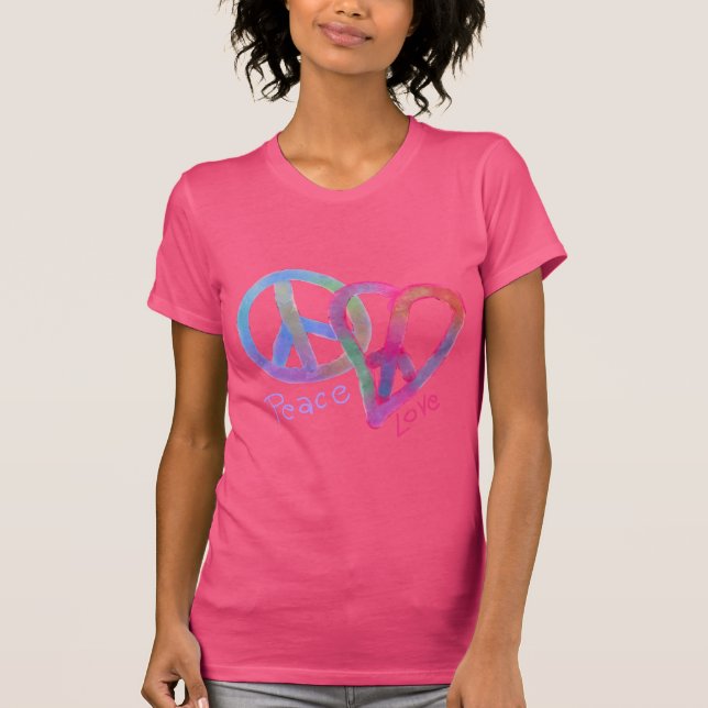 Peace and Love Original Abstract Art to Wear T-Shirt (Front)