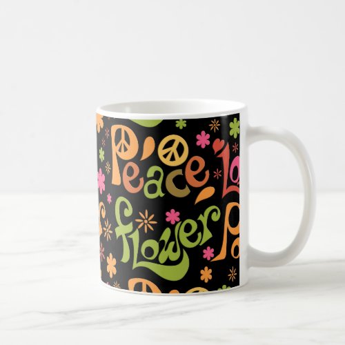 Peace and Love Pattern Coffee Mug