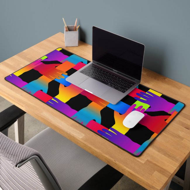 Peace and Love Pattern Rainbow Desk Mat