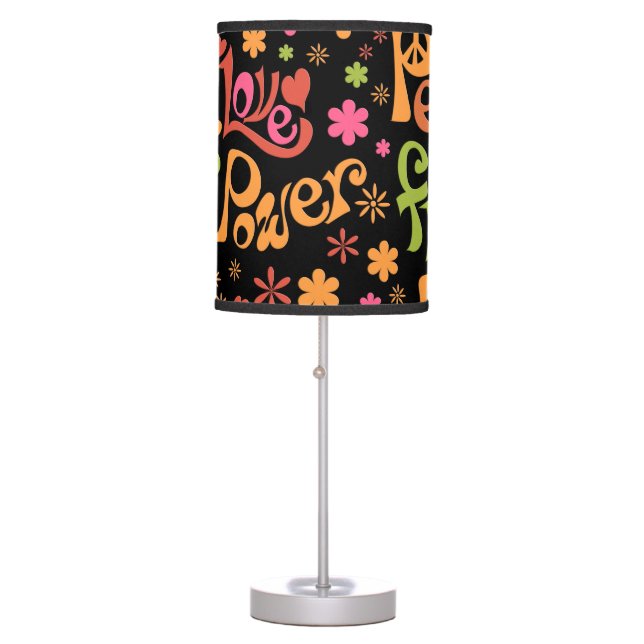 Peace and Love Pattern Table Lamp (Front)