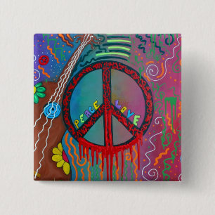 Peace and Love Pinback Button