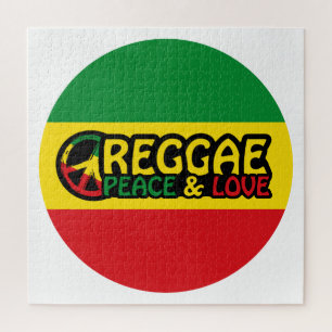 Peace and Love Positive Saying Reggae Jigsaw Puzzle