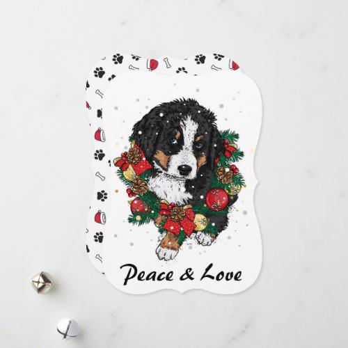 Peace and Love Puppy Holiday Card