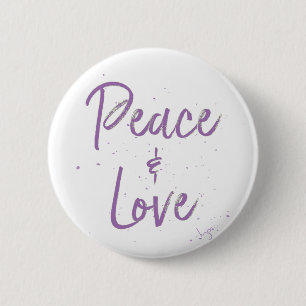 PEACE-and-Love-Purple Button