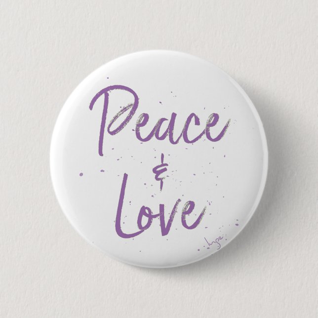 PEACE-and-Love-Purple Button (Front)