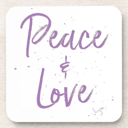 PEACE_and_Love_Purple Coaster