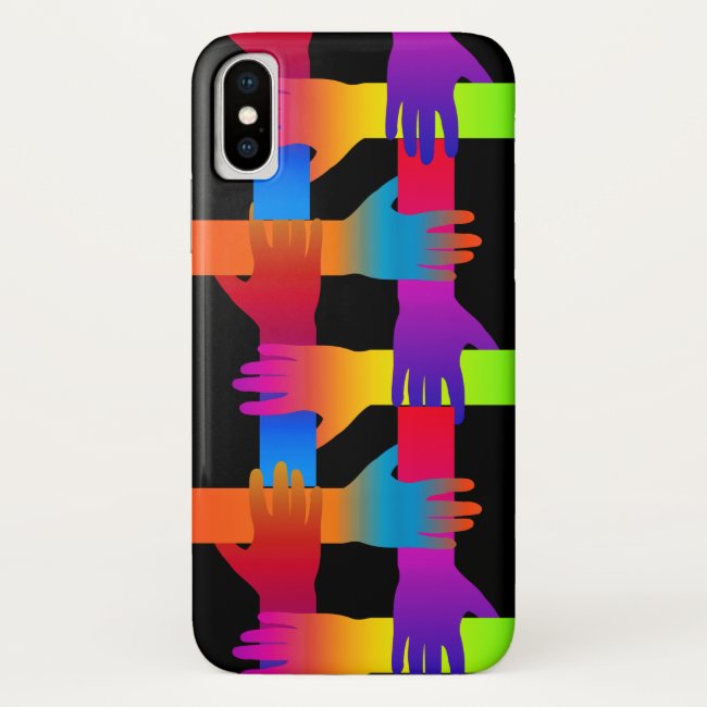 Peace and Love Rainbow iPhone X Case