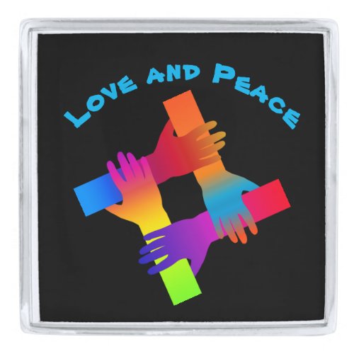 Peace and Love Rainbow Lapel Pin