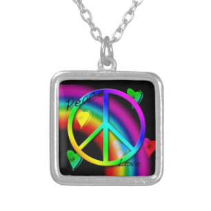 Peace and Love Rainbow - Necklace