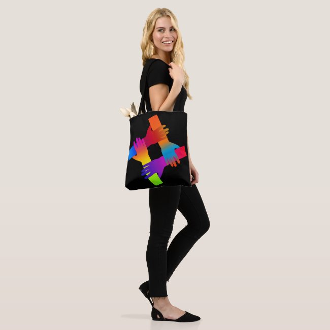 Peace and Love Rainbow Tote Bag