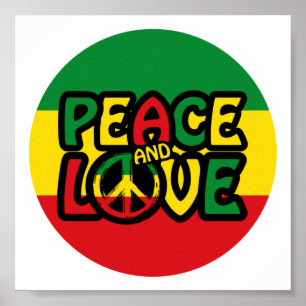 PEACE and LOVE, reggae style Poster