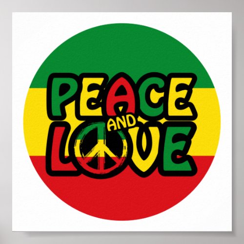 PEACE and LOVE reggae style Poster