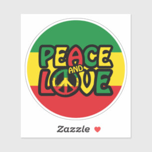PEACE and LOVE, reggae style Sticker