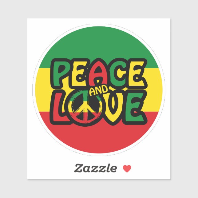 PEACE and LOVE, reggae style Sticker (Sheet)