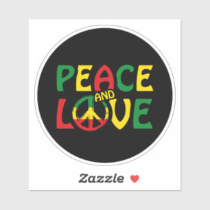 PEACE and LOVE, reggae style Sticker