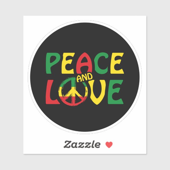 PEACE and LOVE, reggae style Sticker (Sheet)