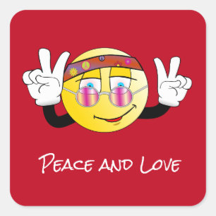 Peace and Love (Rock and Roll), Square Sticker