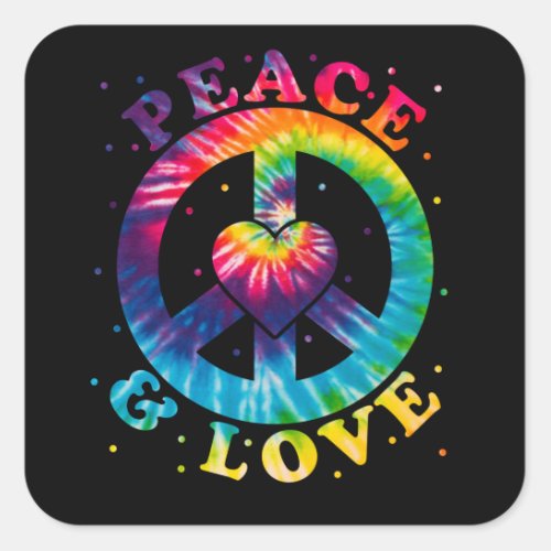 Peace and Love Square Sticker
