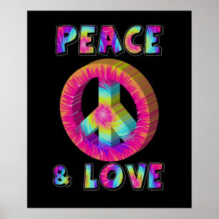 Peace and Love with Tie Dye Peace Sign