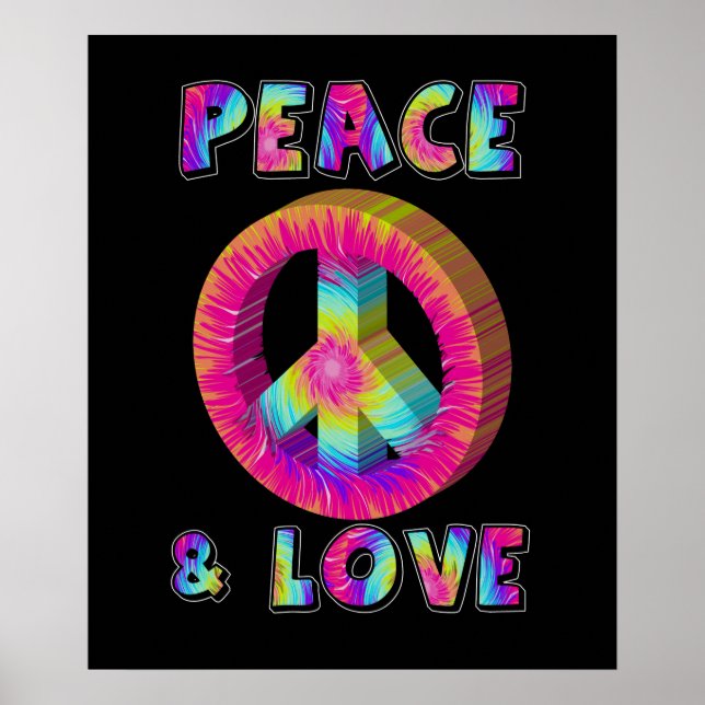 Peace and Love with Tie Dye Peace Sign (Front)