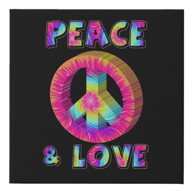 Peace and Love with Tie Dye Peace Sign (Front)