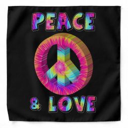 Peace and Love with Tie Dye Peace Sign Bandana
