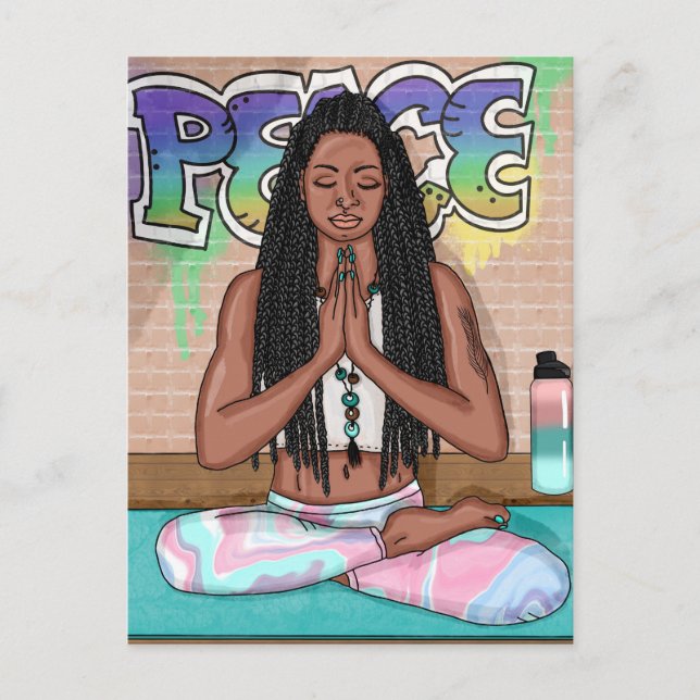 Peace and Meditation Urban Art   Postcard (Front)