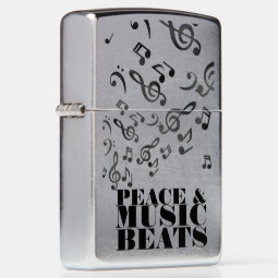 Peace and Music Zippo Lighter | Zazzle