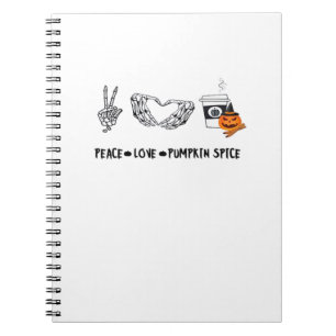 Peace And Pumpkin Spice, Halloween Skeletons Class Notebook
